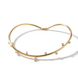 Gargantilla de Diamantes Cultivados en Laboratorio, Corte Redondo y Esmeralda, Oro Sólido de 18K para Mujer, Certificación IGI, Joyería de Lujo Hecha en India, Precio al por Mayor - Product Image 3
