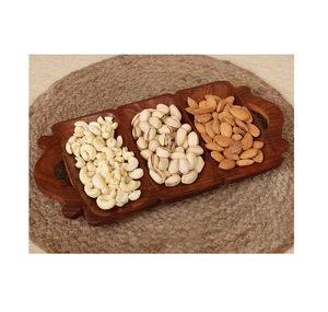 Plateau à fruits secs en bois, élégant plateau de service pour fruits, collations, fruits secs, plateau en bois moderne, prix les plus bas - Product Image 4