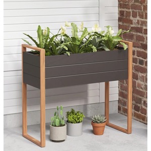 Soporte de Madera Rectangular Moderno para Macetas, Jardinera para Plantas Verdes, Diseño Minimalista - Product Image 1