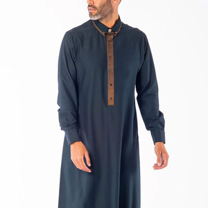 <b>Men</b> Juba Long Sleeve Full Length Robe Traditional Muslim Islamic Clothing Comfortable Loose Fit Breathable Material - Product Image 5
