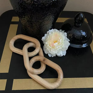 ของตกแต่งโซ่ไม้ทำมือพร้อมพู่ห้อย ราคาประหยัด จี้ลูกปัดไม้สีธรรมชาติ พู่ห้อยเชือกไม้ - Product Image 1