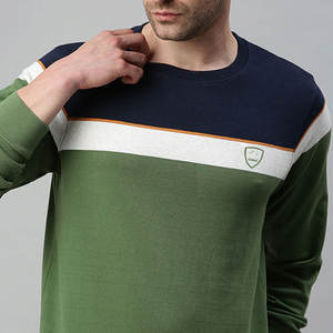 Sudadera de lana de cuello redondo delgada para hombre de alta calidad, Jersey de algodón alto con logotipo bordado 3D personalizado, temporada de invierno, teñido liso - Product Image 6