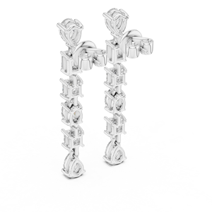 Pendientes Colgantes Únicos de Oro Blanco de 18 Quilates con Baño de Rodio, Diamantes Cultivados en Laboratorio de Corte Mixto de 2.7 Quilates, Certificados por IGI, para Uso Diario/en la Oficina - Product Image 3