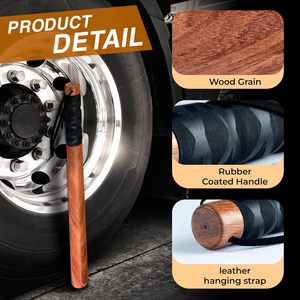 Verificador de Presión de Neumáticos para Camioneros, Herramienta para Comprobar la Presión de las Ruedas, Percutor de Neumáticos de Madera con Peso y Agarre Adicional - Product Image 4