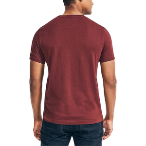 Short Sleeve Burgundy Round Neck Plain Men T <b>Shirt</b> 100% Cotton Soft Slim Fit Blank Casual Wholesale - Product Image 2