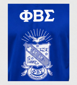 เสื้อยืดคอกลมแขนสั้นสีน้ำเงินสำหรับผู้ชาย Phi Beta Sigma  สามารถปรับแต่งได้ ระบายอากาศได้ดี แห้งเร็ว ผ้าฝ้าย 100% สวมใส่สบาย - Product Image 2