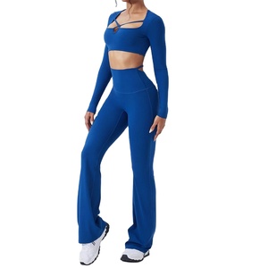 Nouvel ensemble de sport pour hommes : soutien-gorge sans bretelles et bas de yoga respirant à séchage rapide en Spandex/Polyester, idéal pour les hommes de grande taille - Product Image 4