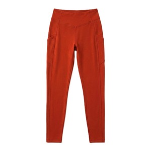 Pomegranate Color <b>Leggings</b> <b>with</b> <b>Pocket</b> High Waist Full Length Knitted Spandex Polyester Breathable Quick Dry Women's Activewear - Product Image 1