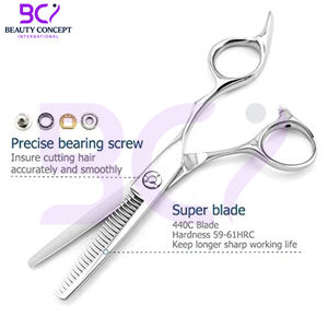 กรรไกรซอยผมสแตนเลสขนาด 5.75 นิ้ว คุณภาพสูง จับถนัดมือ น้ำหนักเบา ป้องกันการลื่น สำหรับช่างตัดผมและร้านเสริมสวย - Product Image 2