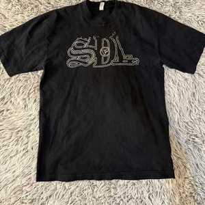 Camiseta de Manga Corta Negra para Hombre SDL, Estilo Urbano, Cuello Redondo, Corte Regular, Algodón Jersey de Secado Rápido, 230g - Product Image 1