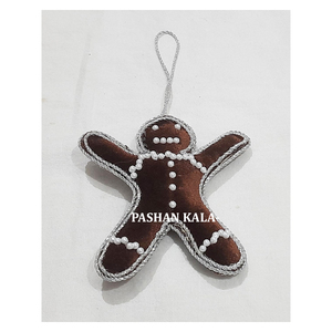 Beautiful and Customize Design of White Fabric Color and Dog Shape Handmade Zari Embroidery Christmas Hanging <b>Tree</b> <b>Ornaments</b> - Product Image 5