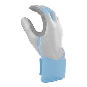 Guantes de Bateo de Cuero Azul Claro con Protección Acolchada en los Nudillos para Entrenamiento, Unisex, Adulto, Cierre de Velcro, Talla XXL - Product Image 2