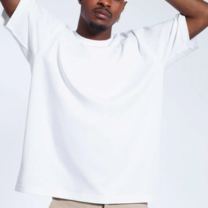 Oversized Men's Tee 280 GSM 100% Cotton Streetwear <b>Drop</b> Shoulders with Logo Printed on Chest and <b>Back</b> - Product Image 5