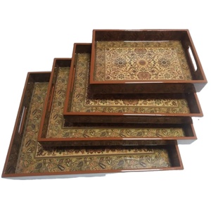 ถาดเสิร์ฟไม้ MDF พรีเมียมแบบดั้งเดิม ผลิตด้วยมือ สำหรับใช้ในบ้าน โรงแรม ร้านอาหาร - ของตกแต่งโต๊ะอาหาร - Product Image 2