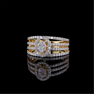 New Elegant Design Radiant Halo Oval Cut Cluster LabGrown Diamond <b>Ring</b> in Gold Diamond <b>Ring</b> for Women's from <b>Indian</b> Supplier. - Product Image 1