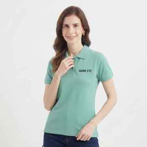 Polo de Mujer de Manga Corta con Logotipo Bordado, Diseño Casual de Algodón Piqué con Letra en la Parte Delantera - Product Image 4