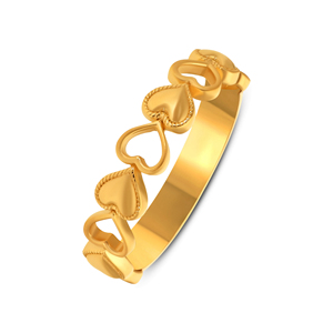 Bague en or Rhythm of Love, luxe, or jaune 18 carats, double cœur, pour femme, design élégant cœur ouvert, bijoux fins - Product Image 1