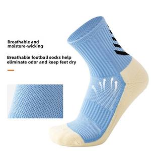 Custom Available Breathable Knitted Sports <b>Socks</b> Customized Pattern Football <b>Socks</b> With Non-Slip Foot Design Soccer <b>Socks</b> Men - Product Image 3