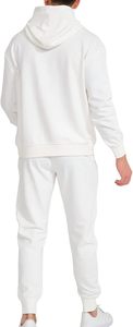 Survêtement en molleton épais 500 GSM personnalisé pour homme, sweat à capuche oversize et pantalon, logo brodé, combinaison noir-rouge, hiver - Product Image 2