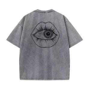 เสื้อยืดแขนสั้นทรงโอเวอร์ไซส์ ทรงบ็อกซี่ ไหล่ตก ผ้าฝ้ายลำลอง ทรงหลวม สไตล์สตรีทแวร์ เสื้อผู้ชายทรงโอเวอร์ไซส์ ทรงบ็อกซี่ ไหล่ตก - Product Image 2