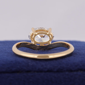 Oval Cut Diamond Engagement Ring white Gold Prong Setting Women's Classic Fine Jewelry - Product Image 4