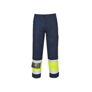 Men's Hi Visibility Reflective Red Polyester <b>Work</b> <b>Pants</b> with <b>Black</b> Accents and Multiple Pockets for Practical Use - Product Image 3