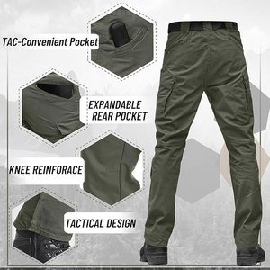 Pantalon cargo tactique léger pour homme – Pantalon de randonnée et de chasse en coton/polyester, imperméable, coupe-vent et respirant - Product Image 4