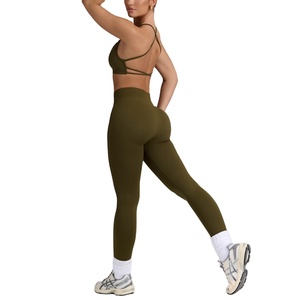 Ensemble de leggings taille haute pour femmes, tenue de sport respirante pour l'entraînement cardio, ensemble assorti, tricot respirant, fournisseur OEM de vêtements de sport en gros - Product Image 6