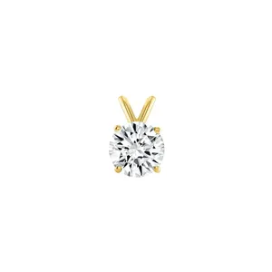 1 Ct Round Lab Created Grown Diamond Real <b>Solid</b> 14K Yellow <b>Gold</b> <b>Pendant</b> Necklace - Product Image 2