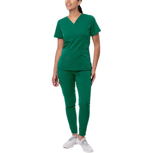 Vente en gros de tenues d'infirmières et de médecins personnalisées à manches courtes 2025, ensembles de blouses de travail de haute qualité - Product Image 3