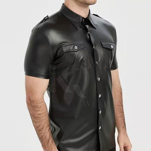 Chemises en cuir douces et confortables pour hommes, tissu durable, design élégant, idéales pour le bureau et les occasions de soirée. - Product Image 3