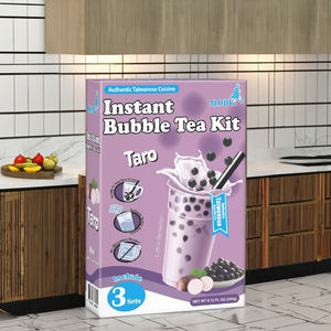 Alody Kit Maison Préparation Instantanée de Latte au Taro 18 Mois, 3 Sets/Boîte, Poudre de Thé au Lait & Boules de Tapioca Sans Additifs - Product Image 1