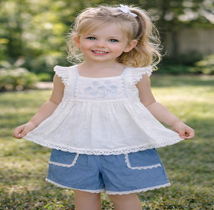 Ensemble coordonné en coton pour enfants, tenue en 2 pièces, doux, respirant, vêtements décontractés pour filles, au meilleur prix de gros - Product Image 6