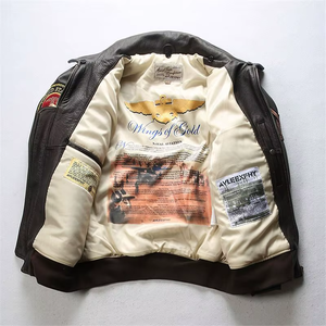 Custom Luxury Embroidered <b>Leather</b> <b>Jacket</b> Genuine <b>Leather</b> Motorcycle Fashion Coat OEM ODM Factory Sample Service - Product Image 5