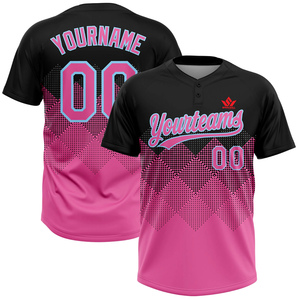 เสื้อเบสบอลสีดำชมพูแบบสั่งทำ SPARKWELL ระบายอากาศเร็ว แห้งไว สำหรับผู้ใหญ่ แขนสั้น แบบยูนิเซ็กซ์  ชุดทีม  ติดกระดุม - Product Image 2