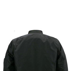 Blouson bomber noir pour homme, col montant, fermeture éclair, coupe-vent, style décontracté, matière polyester, pour l'automne - Product Image 2