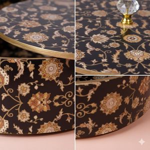 Ensemble de plateaux en métal doré Pichwai pour fête, festival, pooja, décoration, cadeau - Product Image 5