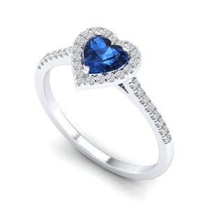 Bagues de fiançailles REYES GRA certifiées VVS Moissanite en argent sterling 925 avec saphir bleu, bijoux fins pour femmes - Product Image 2