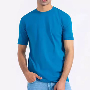 T-shirts noirs personnalisés pour hommes, manches courtes, col rond, 100 % coton peigné, logo frontal, coupe décontractée, anti-boulochage, été - Product Image 3