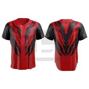 Maillots de baseball avec logo/emblème d'équipe personnalisé sur le devant et le dos, 100 % polyester, impression numérique, manches courtes - Product Image 6