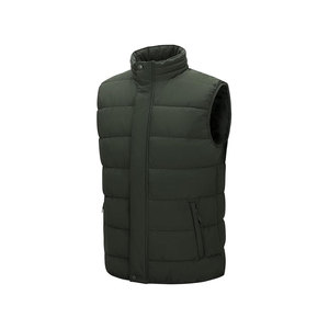 Gilet matelassé bleu marine pour homme avec col montant et fermeture éclair, coupe-vent, vêtement d'extérieur décontracté pour l'hiver - Product Image 2