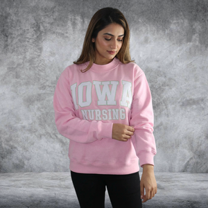 Iowa Nursing OEM Women's Heavyweight Mock Neck Sweatshirt Cotton Fleece Custom Streetwear Manufacturer Factory - Product Image 2