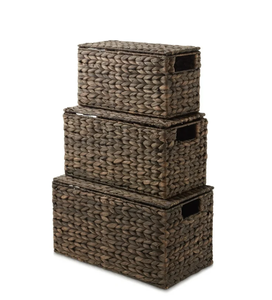 Artex HaiNam Casefield Natural Rattan <b>Storage</b> <b>Baskets</b> Rectangle Stackable Eco-Friendly Organizer For <b>Bathrooms</b> Nordic Style - Product Image 2
