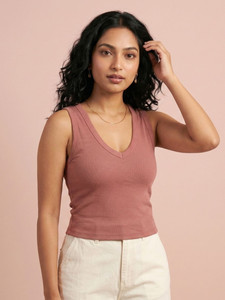 Women SOLID Pink Ribbed V Neck <b>Top</b> Casual <b>Short</b> <b>Sleeve</b> Slim Fit <b>Knit</b> Shirt <b>Ladies</b> Fashion Basic Everyday Wear Stretchy <b>Top</b> - Product Image 1