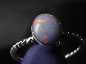 Australian Doublet <b>Opal</b> Classic Bezel Setting <b>Ring</b> 925 Sterling <b>Silver</b> 5US Size Handmade Wedding Party Gift for Her PMEGEMSBEADS - Product Image 2