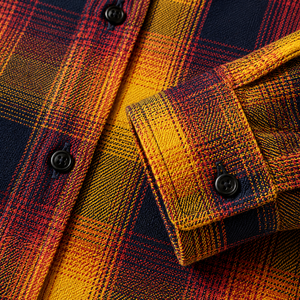 New Men's Flannel Shirt <b>Large</b> Plaid Color Matching Fashion Dynamic Casual Men's Long Sleeve Shirt - Product Image 4
