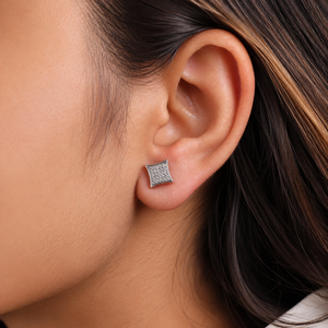Pendientes de Oro Blanco de 14K con Certificado IGI, Diamantes Cultivados en Laboratorio, Corte Redondo, Micro Pavé, Joyería Hip Hop para Mujer - Product Image 6