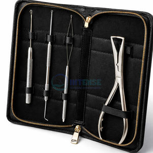Kit professionnel d'extensions capillaires 4 pièces comprenant une pince de 7 pouces, un outil à boucle, une aiguille de tirage et un crochet pour extensions à micro-anneaux - Product Image 2