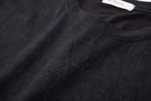 T-shirt classique noir pour homme, coupe régulière, mélange de coton, col rond, décontracté, été, basique, personnalisable, marque privée - Product Image 3