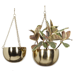 Support de plante suspendu en métal avec chaîne, décoratif pour la maison, balcon, intérieur et extérieur, en cuivre et fer, finition galvanisée PremiumPro - Product Image 3